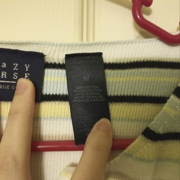 Yellow and Blue Striped Ribbed Tee - Picture 2 of 2